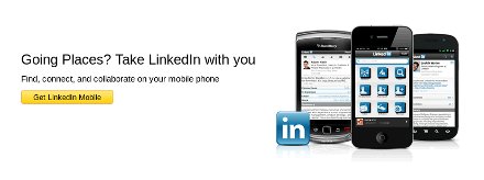 La imagen muestra la pantalla de salida desde LinkedIn en la que se pide al usuario que siga conectado desde el móvil