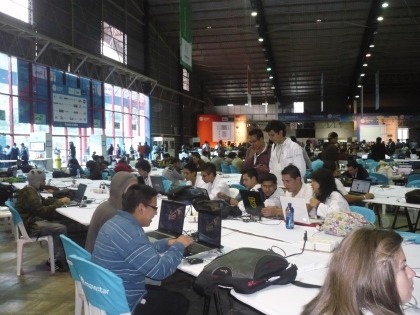 Vista general del recinto donde se lleva a cabo la Campus Party en Quito, Ecuador.